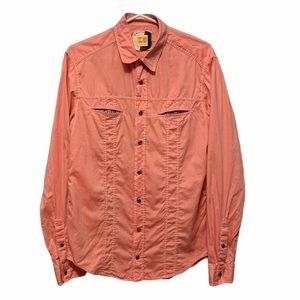 HUGO ORANGE | Mens Salmon Coloured Button Down Dress Shirt Size Medium​​